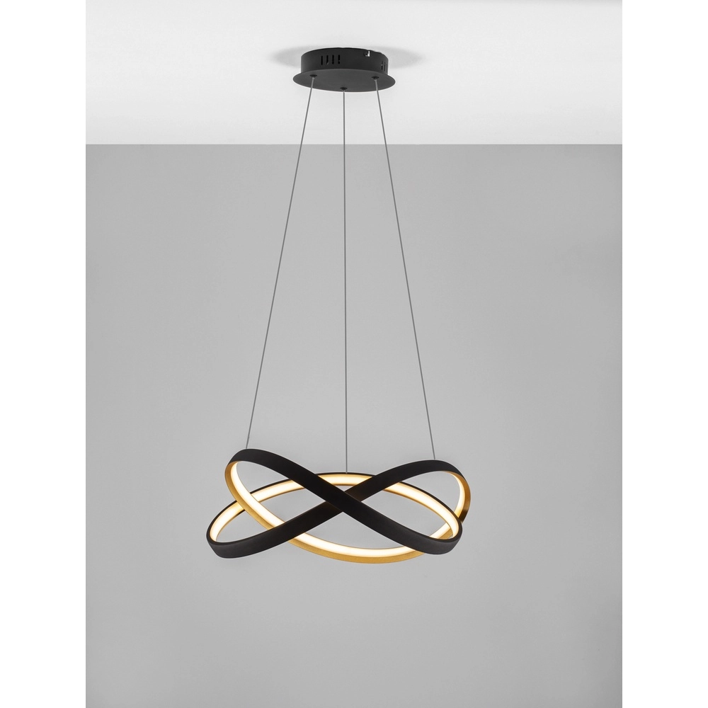 Design pendant lamp Odrey black with gold