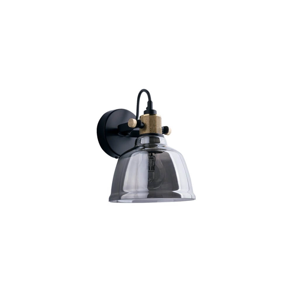 Glass wall lamp Amalfi black with gold