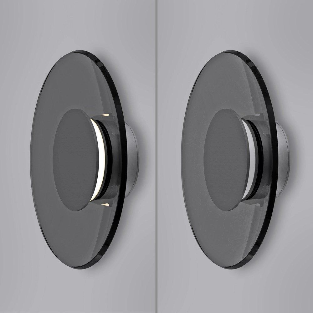 Wall lamp Pure Moon Ø 32cm - platinum with smoke glass Paul Neuhaus 4012248386354