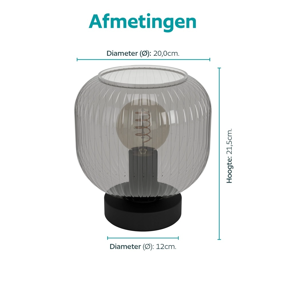 Design table lamp Dasmina black Ø 20cm