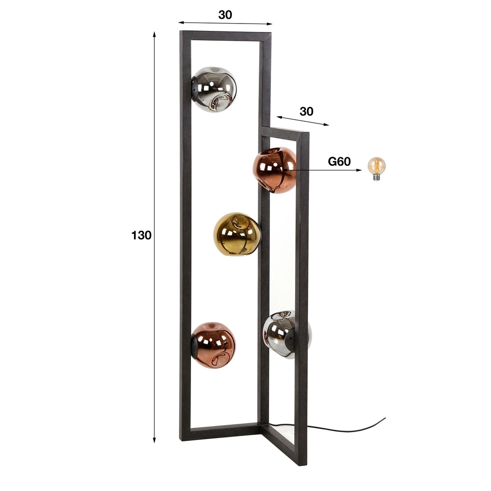 Glass floor lamp Stellar 5-light Lyora 8716803511637