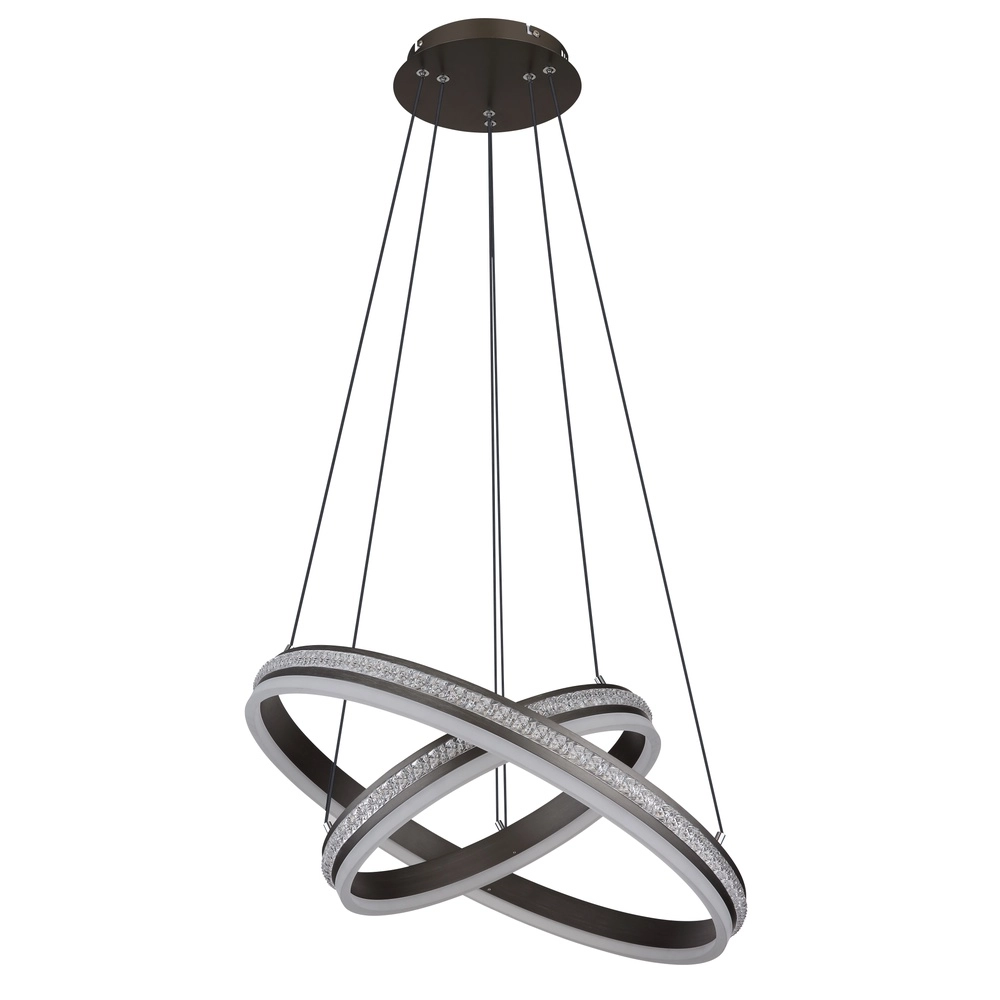 Design pendant lamp Grouni 2 rings titanium brushed Globo 9007371454990