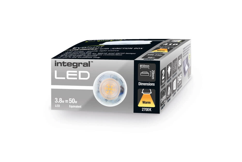 Dimmable GU10 spot replacement Evolight - 3.8W - 410lm - 2700K Lyora 5055788252788