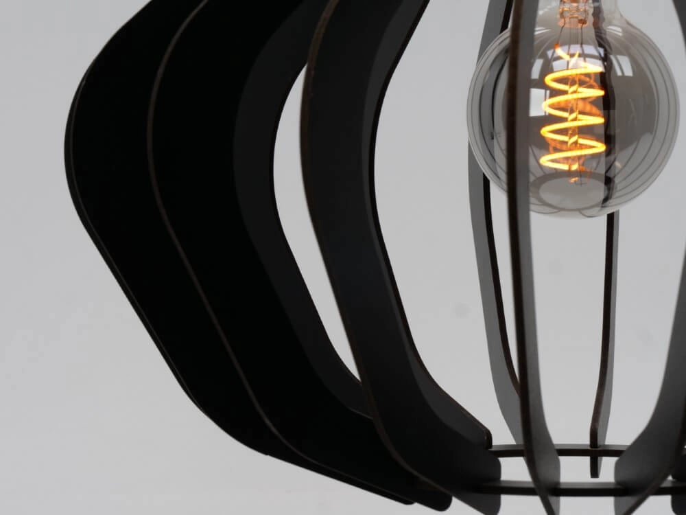 Black wooden hanging lamp Velasco Ø 38cm Eglo 9008606224074