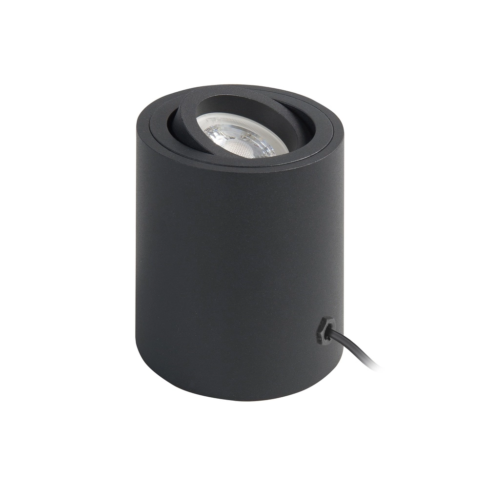 Sleek table lamp Rebel round black Ø 8cm