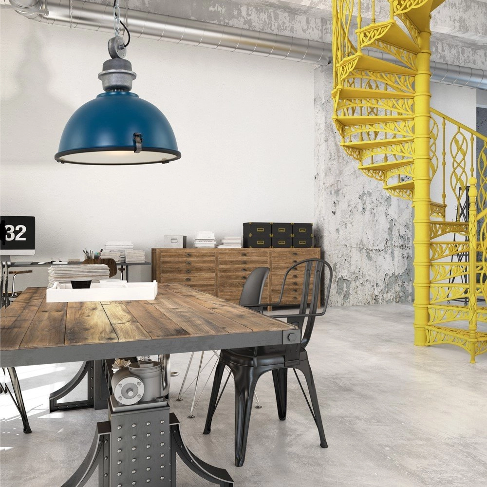 Pendant lamp Bikkel blue with metallic gray Steinhauer 8712746105162