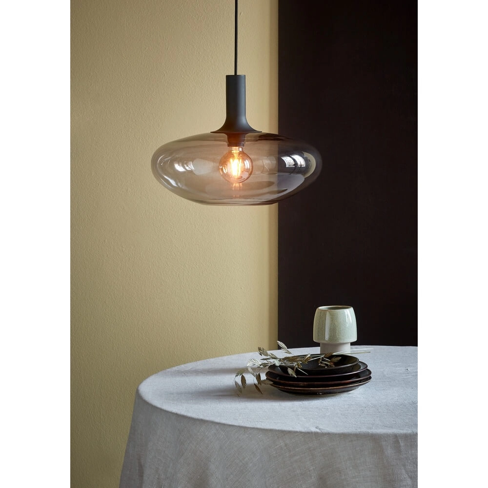 Glass pendant lamp Alton Ø 35cm smoke glass Nordlux 5701581488588