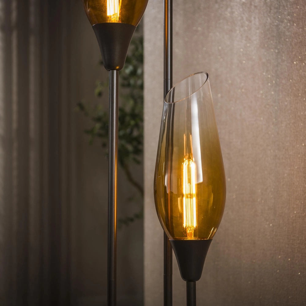 Glass floor lamp Cocoon 3x E27 - 168cm - fading glass Lyora 8716803511880