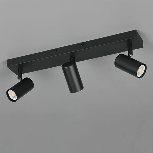 Surface-mounted spot Taryn 3-light black Trio 4017807685596