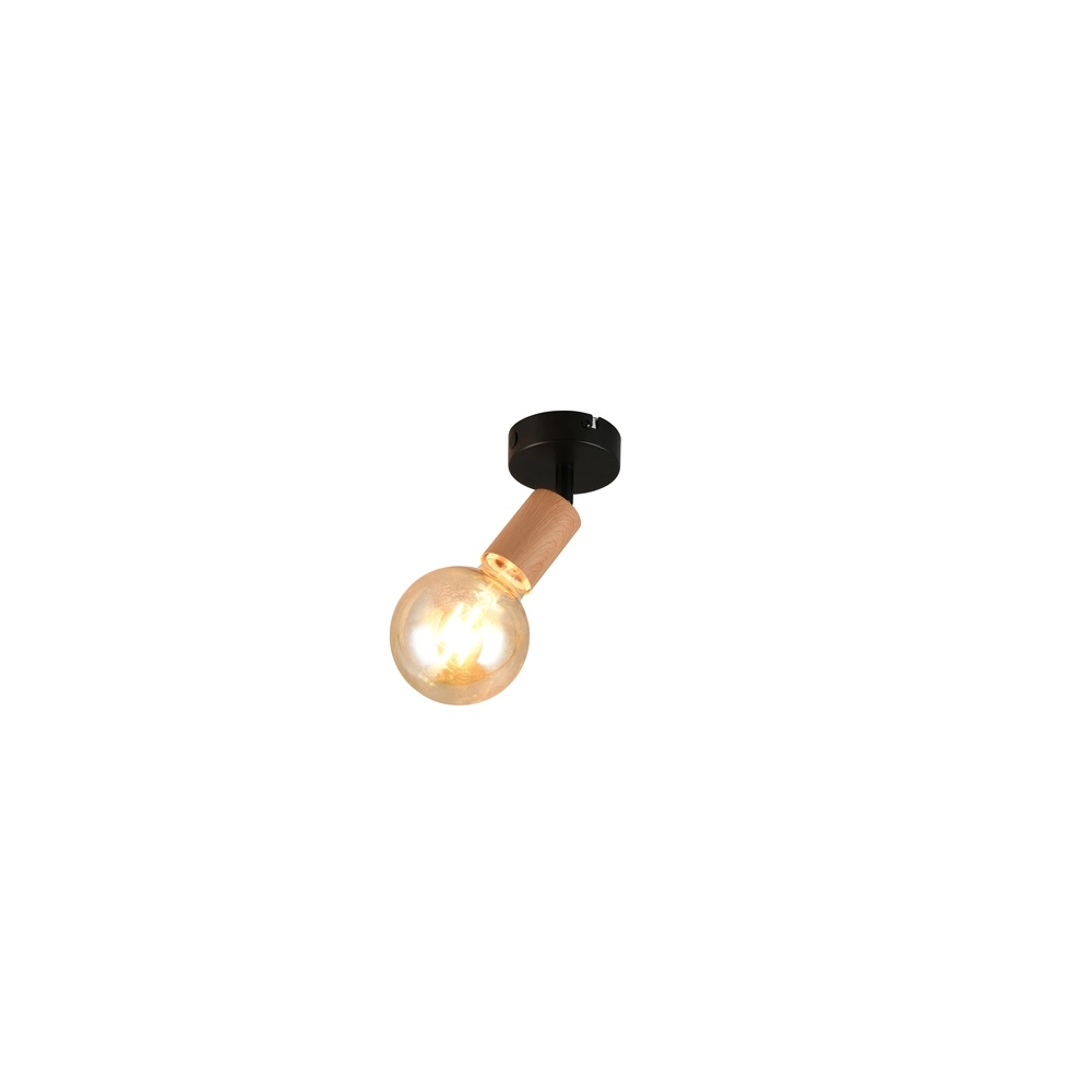 Ceiling lamp Lamego black with wood Trio 4017807670851