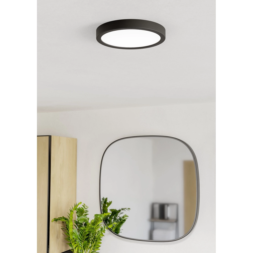 Ceiling light IP44 Fueva 6 round - black - Ø 21,1cm Eglo 9008606330317