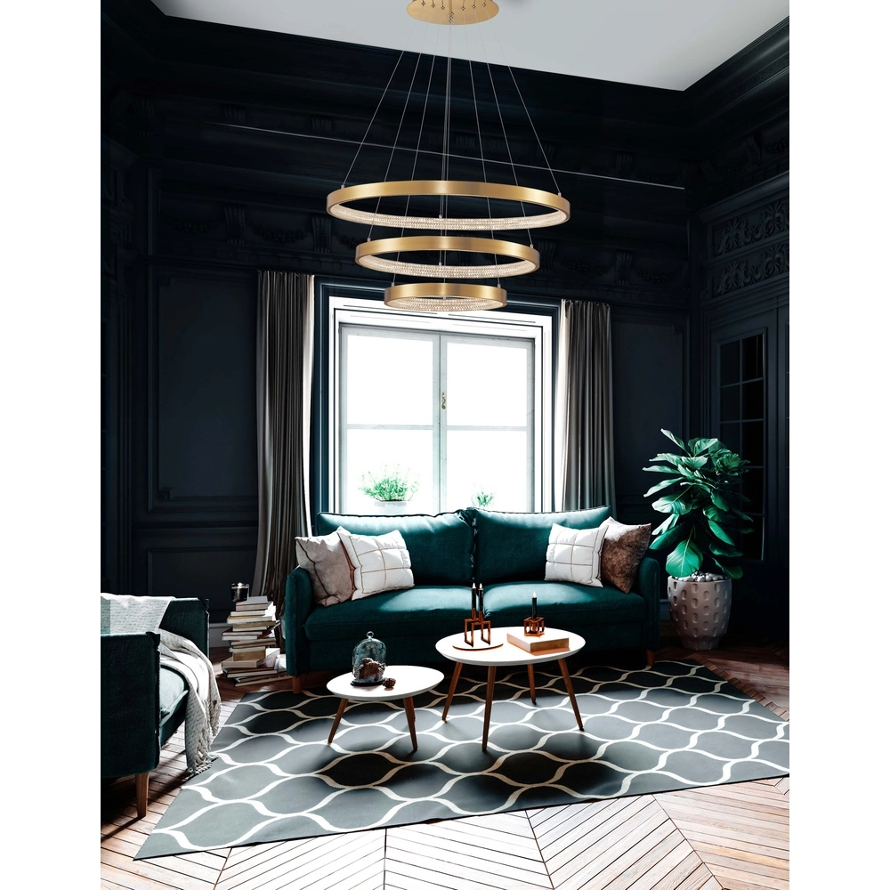 Pendant lamp Preston gold Ø 80cm triple Lyora 5212017424112