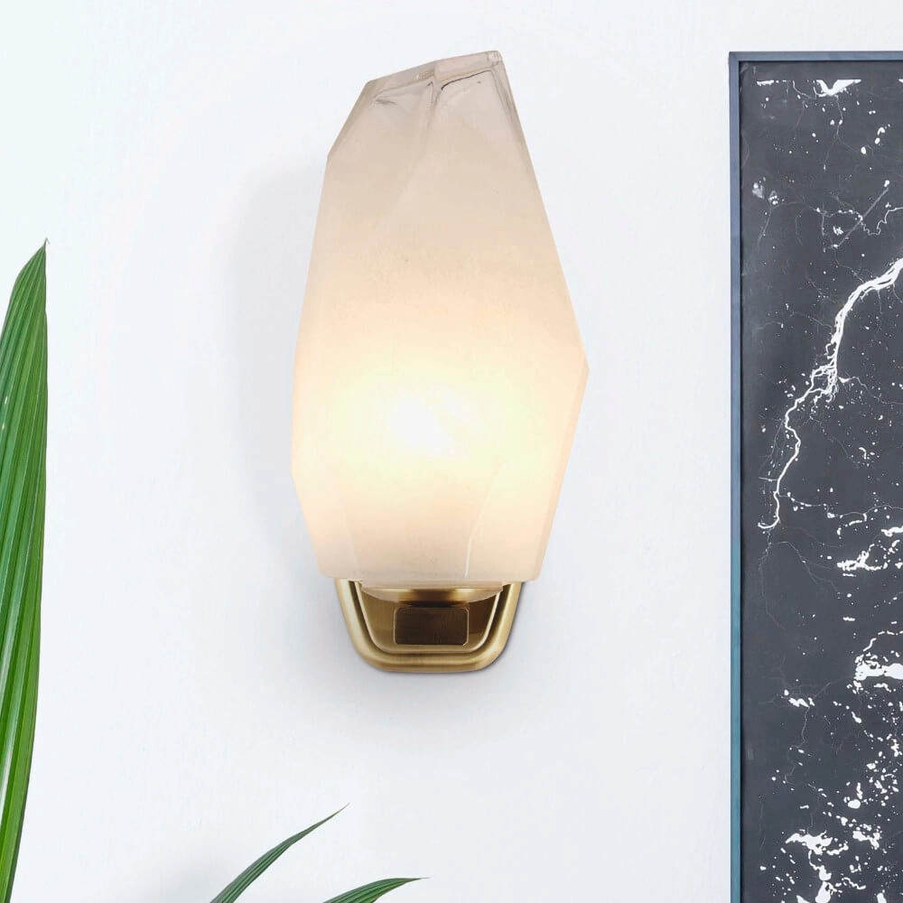 Wall lamp Rocky with white glass Searchlight 5053423264257