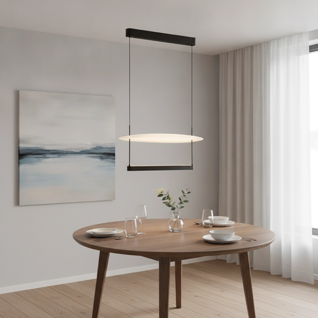 Pendant lamp Diona Ø 60cm black with white 2700K