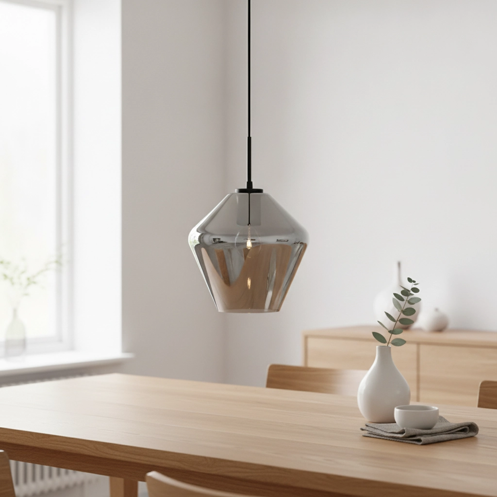 Pendant lamp Veiro chrome glass Ø 23 x 22cm