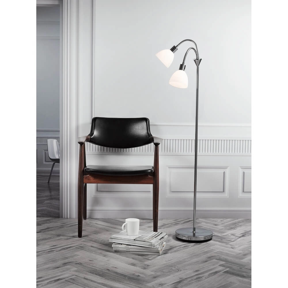 Floor lamp Ray 2-light chrome Nordlux 5701581239388