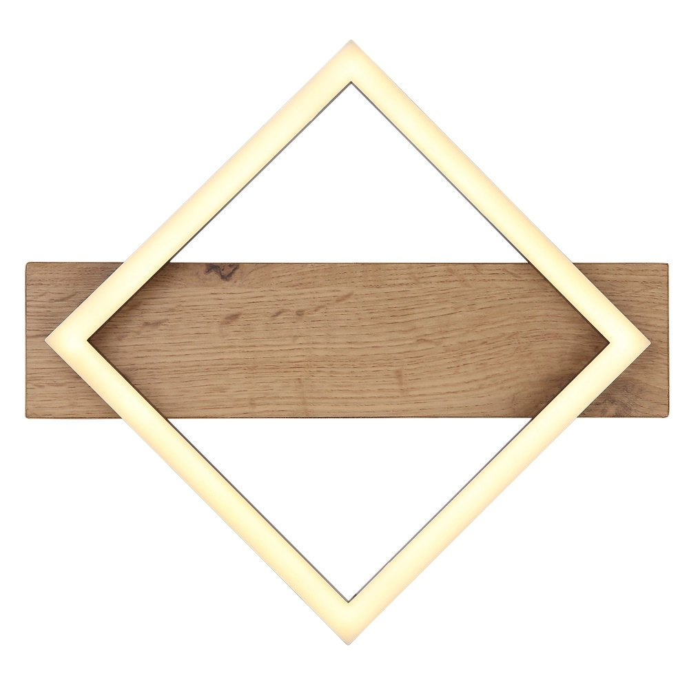 Ceiling lamp Beatrix 33cm square black with wood Globo 9007371454389