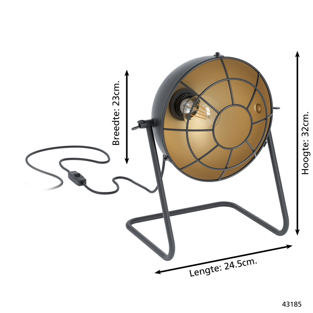 Table lamp Treburley black with gold Eglo 9002759431853