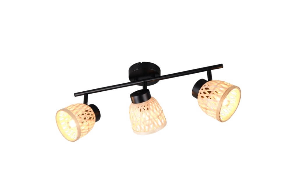 3-light ceiling lamp Laurent with cream caps