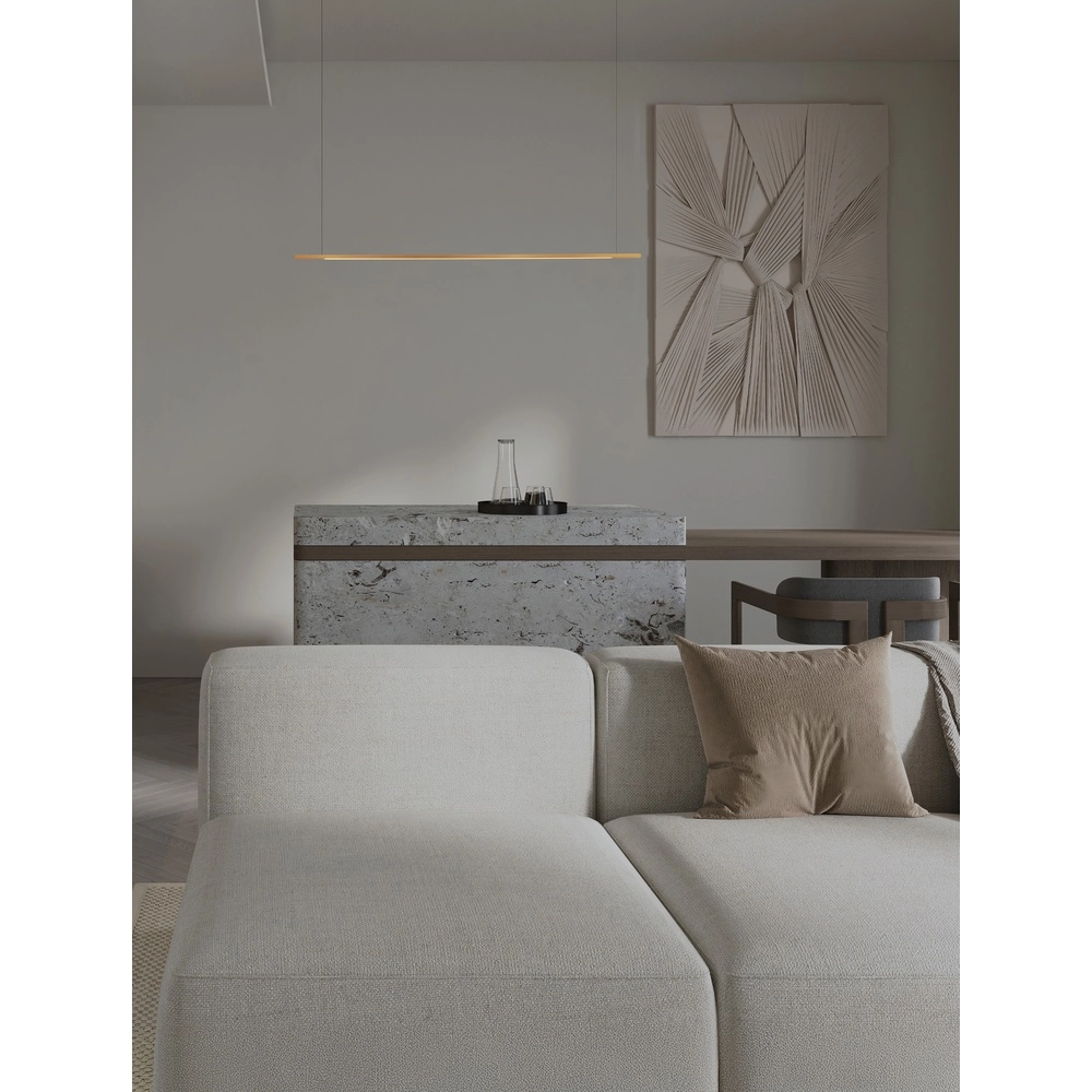 Sleek pendant lamp Brillia gold 120cm Lyora 5212017473783