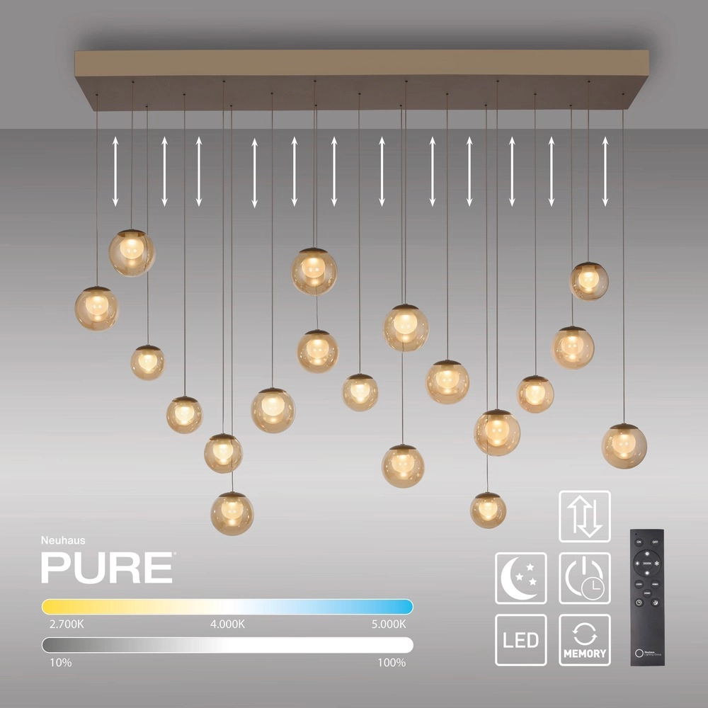 19-light pendant lamp Pure Popup Bronce Paul Neuhaus 4012248396704