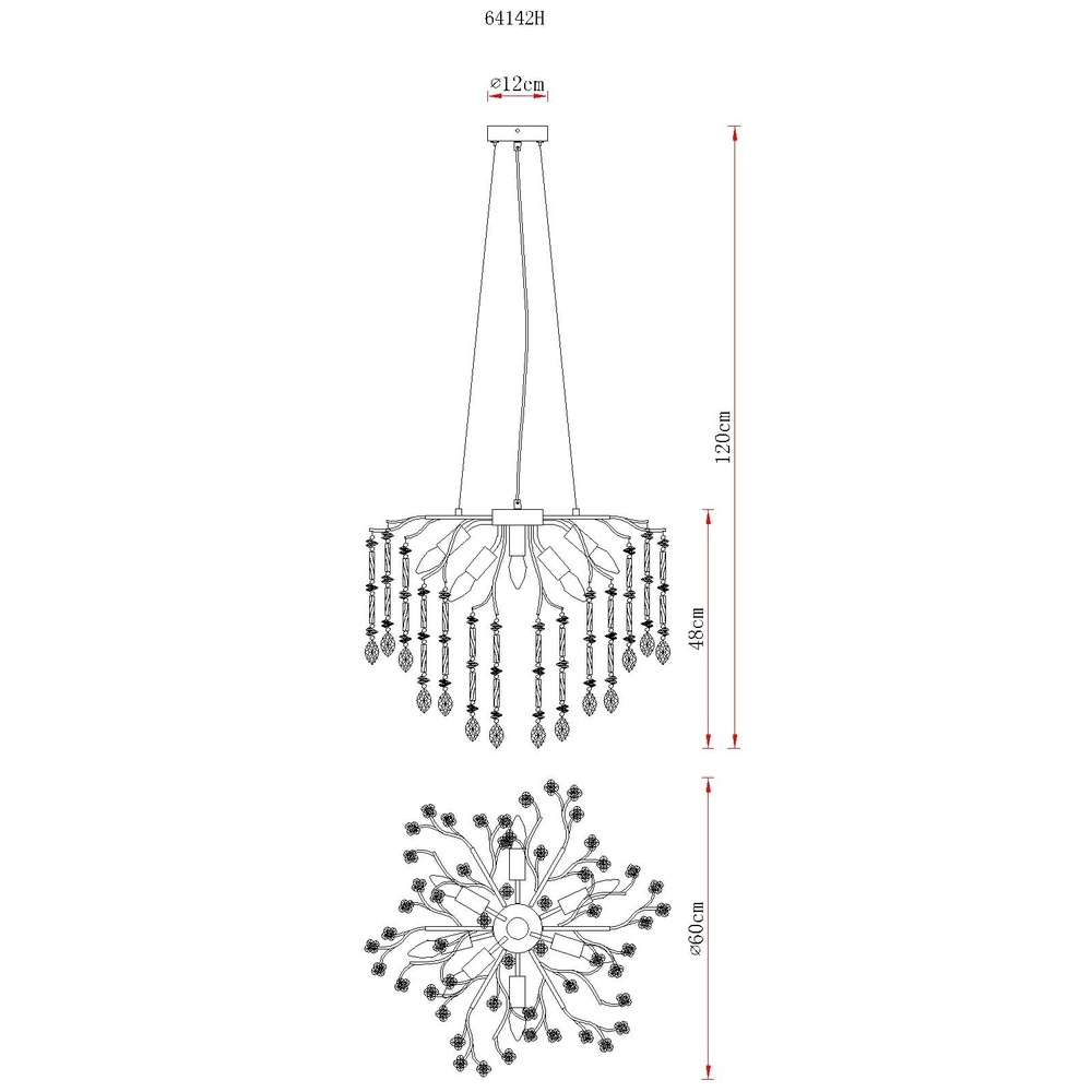 Pendant lamp Gloria Ø 60cm gold Globo 9007371569984