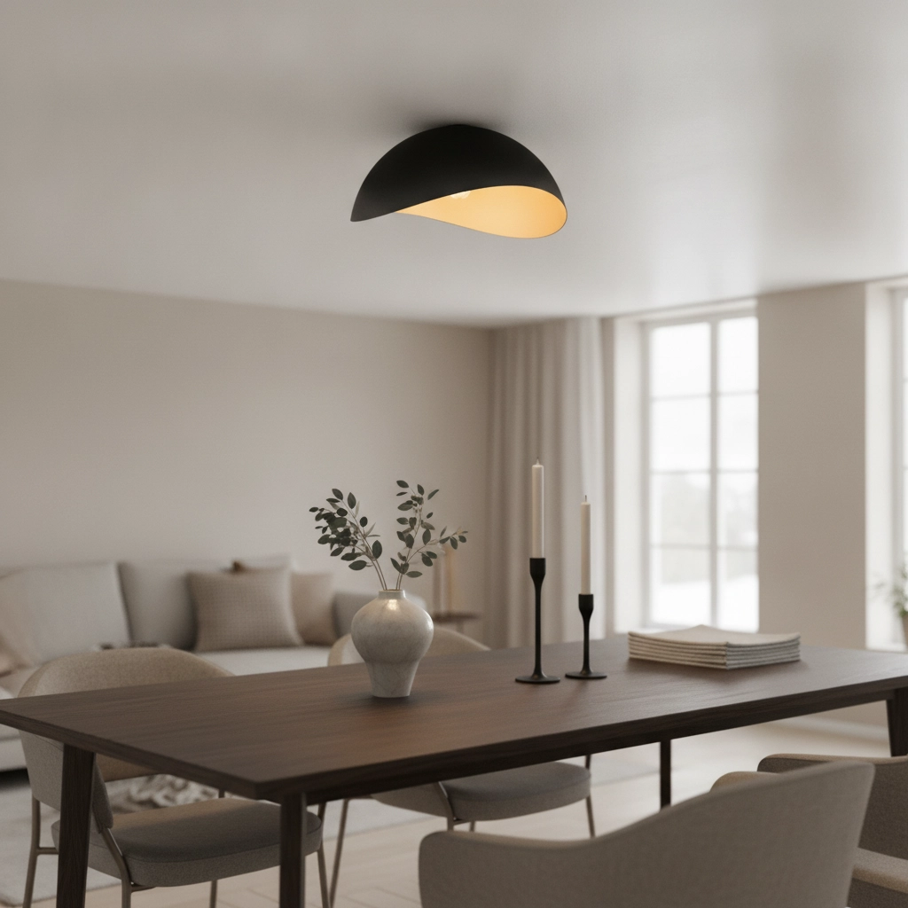 Ceiling lamp Opsi black with gold Ø 50cm