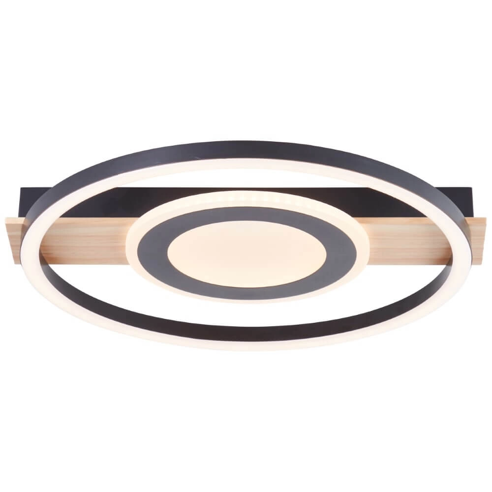 Ceiling light Maureen Ø 37cm black with wood