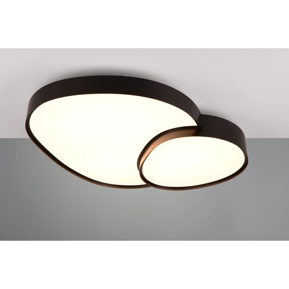 Organic ceiling light Rise 77cm black Trio 4017807600612