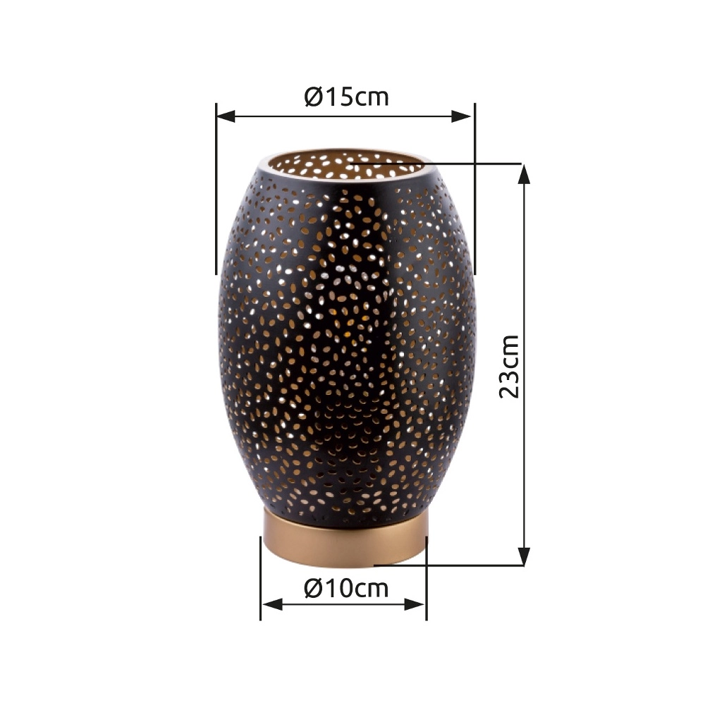 Table lamp Narri black with gold - small holes Globo 9007371372553