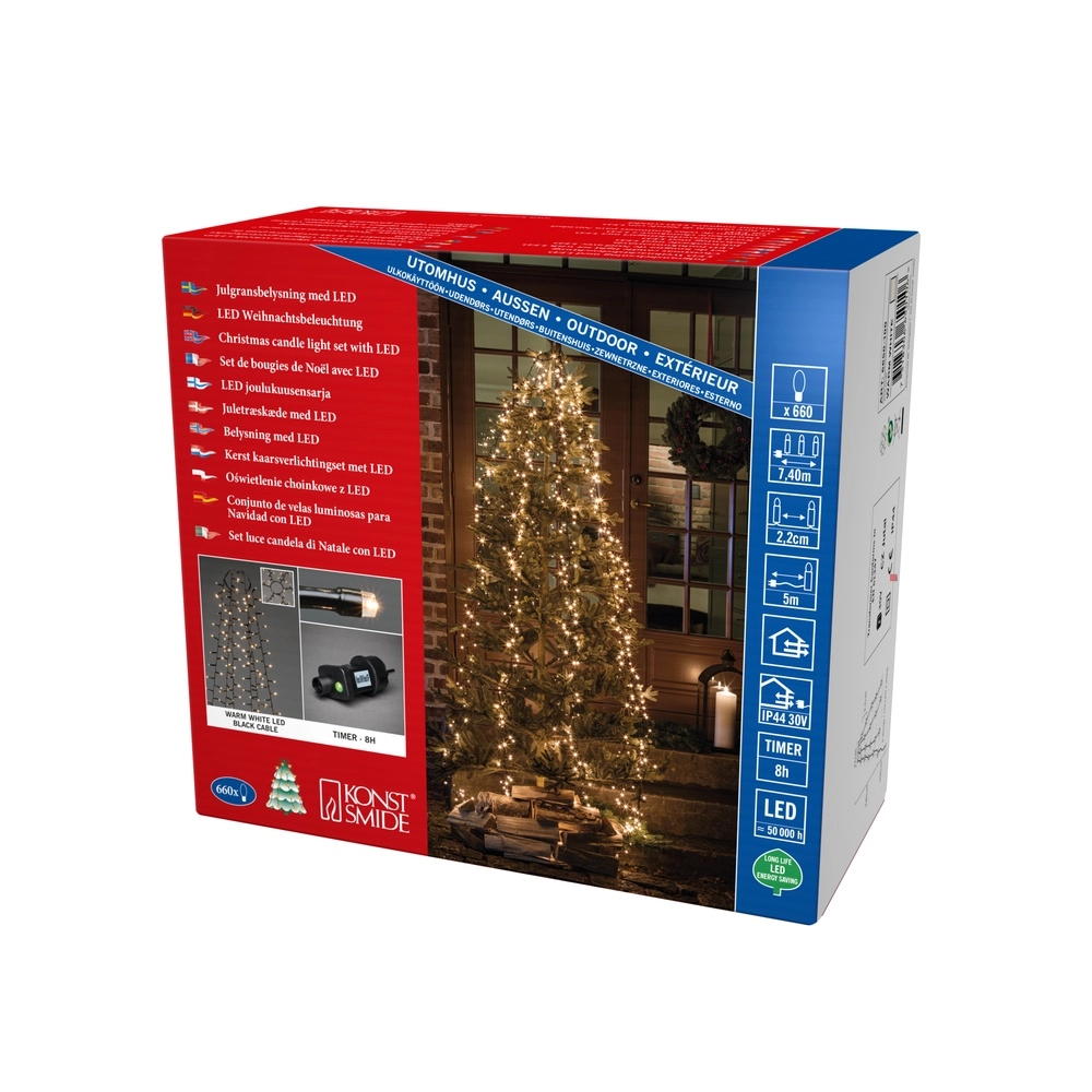 Lighting set 240cm - 6x 110 led - 2100K for Christmas tree KonstSmide 7318306650809
