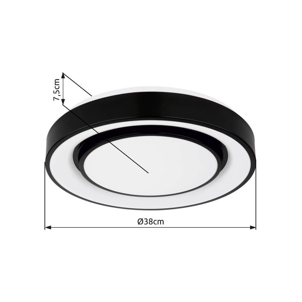 Ceiling light Sully black Ø 38cm Globo 9007371421954