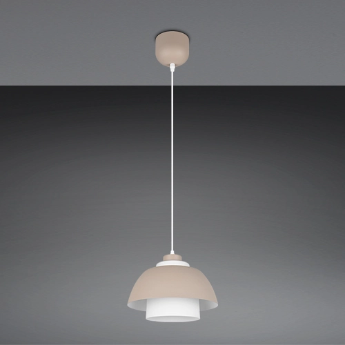 Design pendant lamp Tilos sand brown Ø 30cm Trio 4017807690118