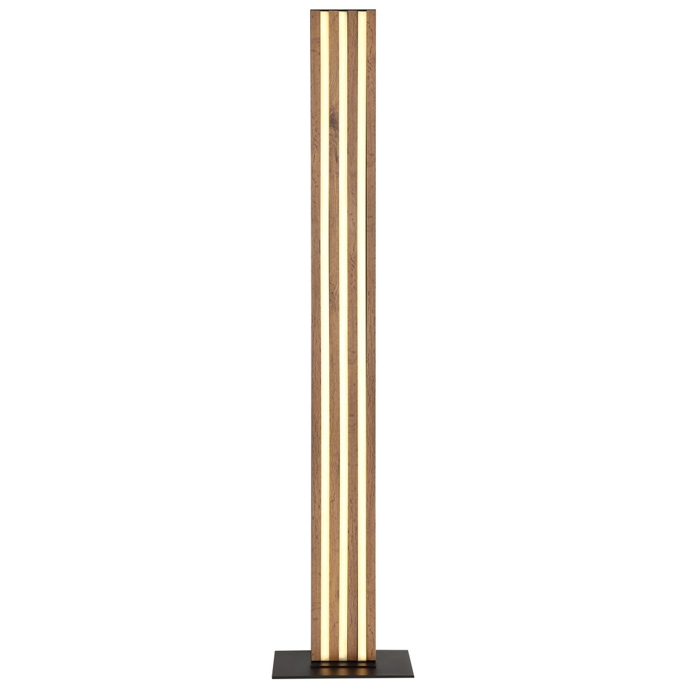 Floor lamp Hayden black with wood Globo 9007371580583
