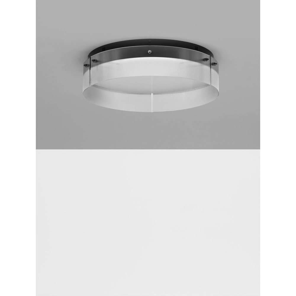 Design ceiling lamp Pauline black with glass Ø 55cm Lyora 5212017445407