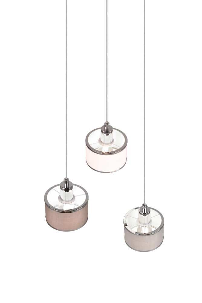 3-light pendant lamp Kaprun round Ø 29cm Trio 4017807581164