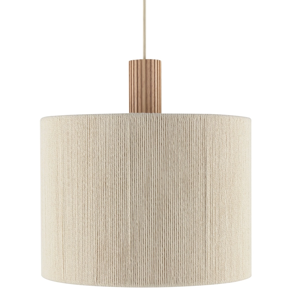 Beige pendant lamp Arlo with wood japandi Ø 35cm