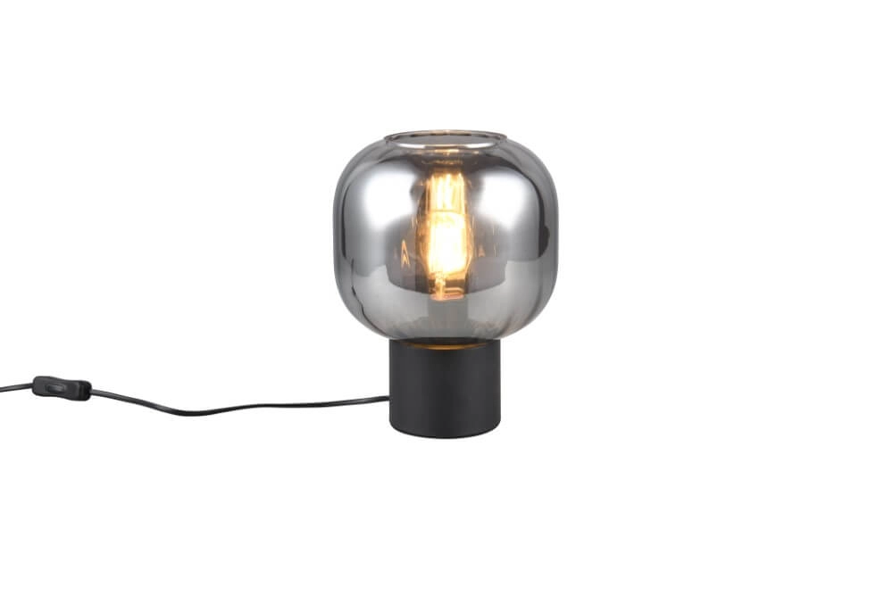 Trendy table lamp Diva black with smoke glass Trio 4017807614596