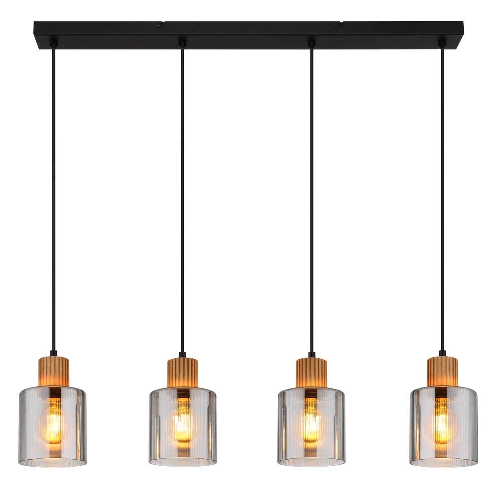 Design pendant lamp Aleidis 4-light black Globo 9007371515219