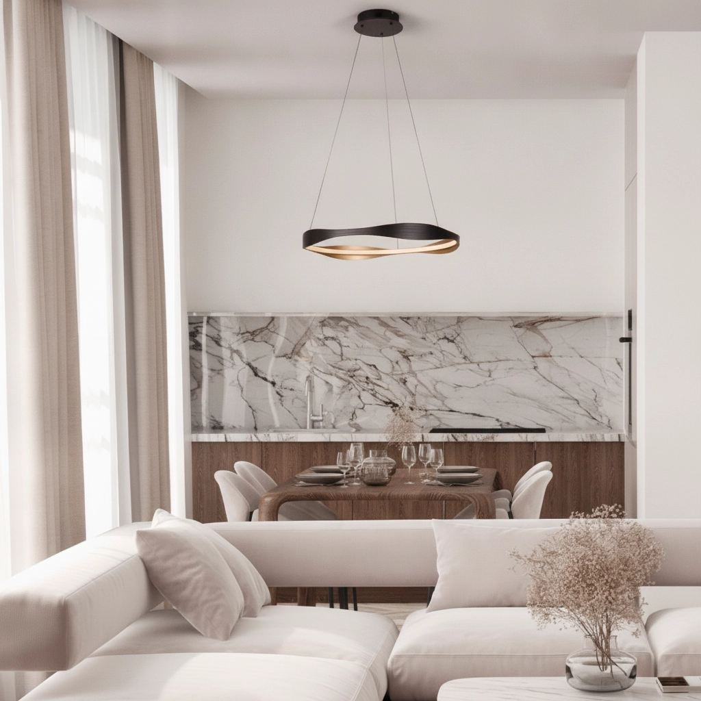 Design pendant lamp Dobi Ø 60cm black with gold