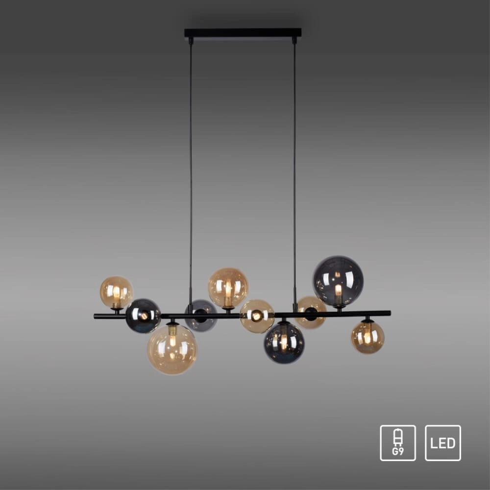 Black pendant lamp Popsicle Design 10-light Paul Neuhaus 4012248375495