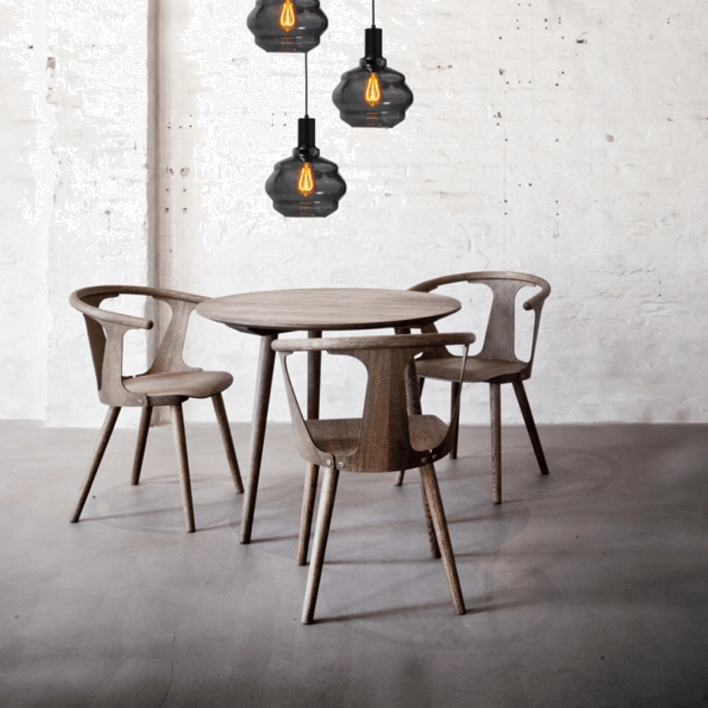 3-light loft hanging lamp - black - Porto with Ball smoke glasses - Ø 24cm Masterlight 8718121270722