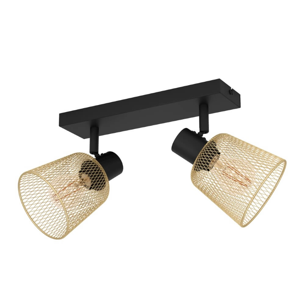 Ceiling lamp Coslada 2-light - gold with black