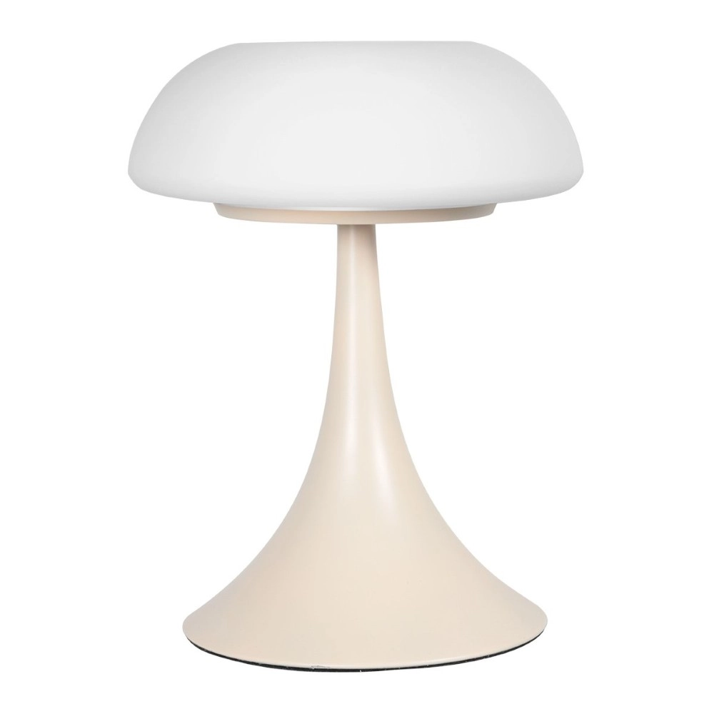 Table lamp Ancilla sand brown with white glass