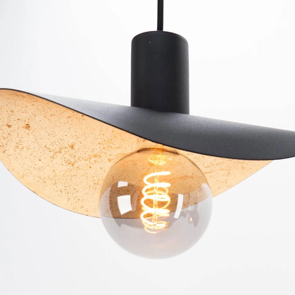 Black hanging lamp Saceda with gold 3-lights Stars of Light 9008606292318