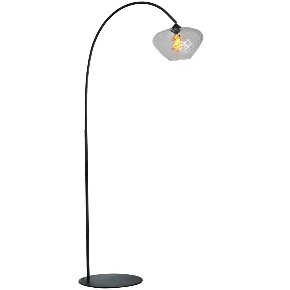 Arc lamp Porto Blossom clear glass - Ø 30cm