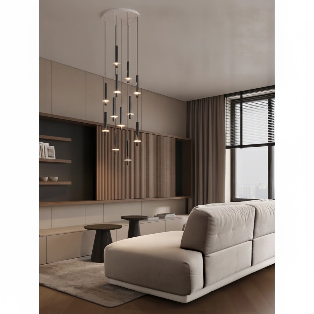 Design pendant lamp Noemi black with white Ø 62cm
