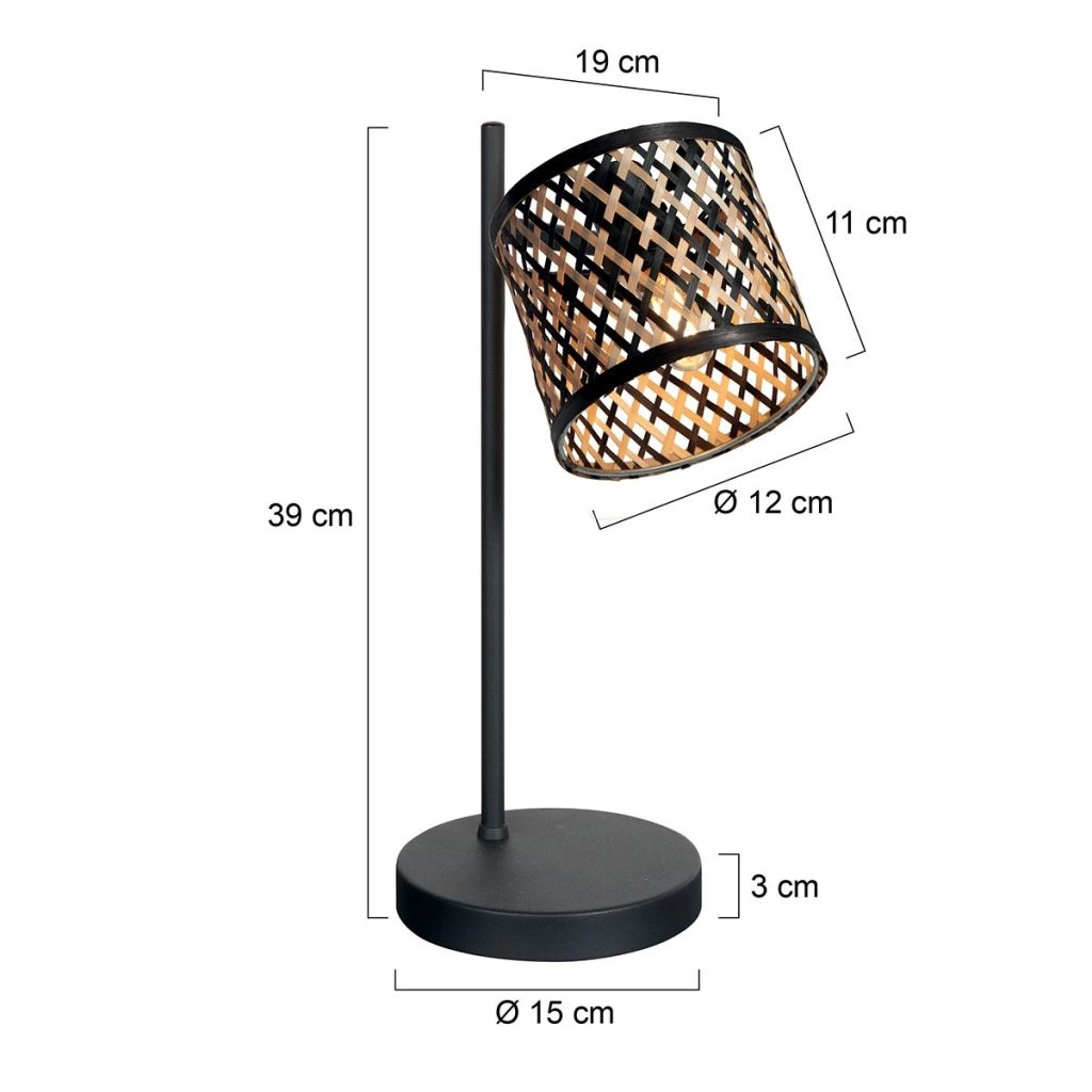 Table lamp Sumba with bamboo cap Ø12cm Steinhauer 8712746182859