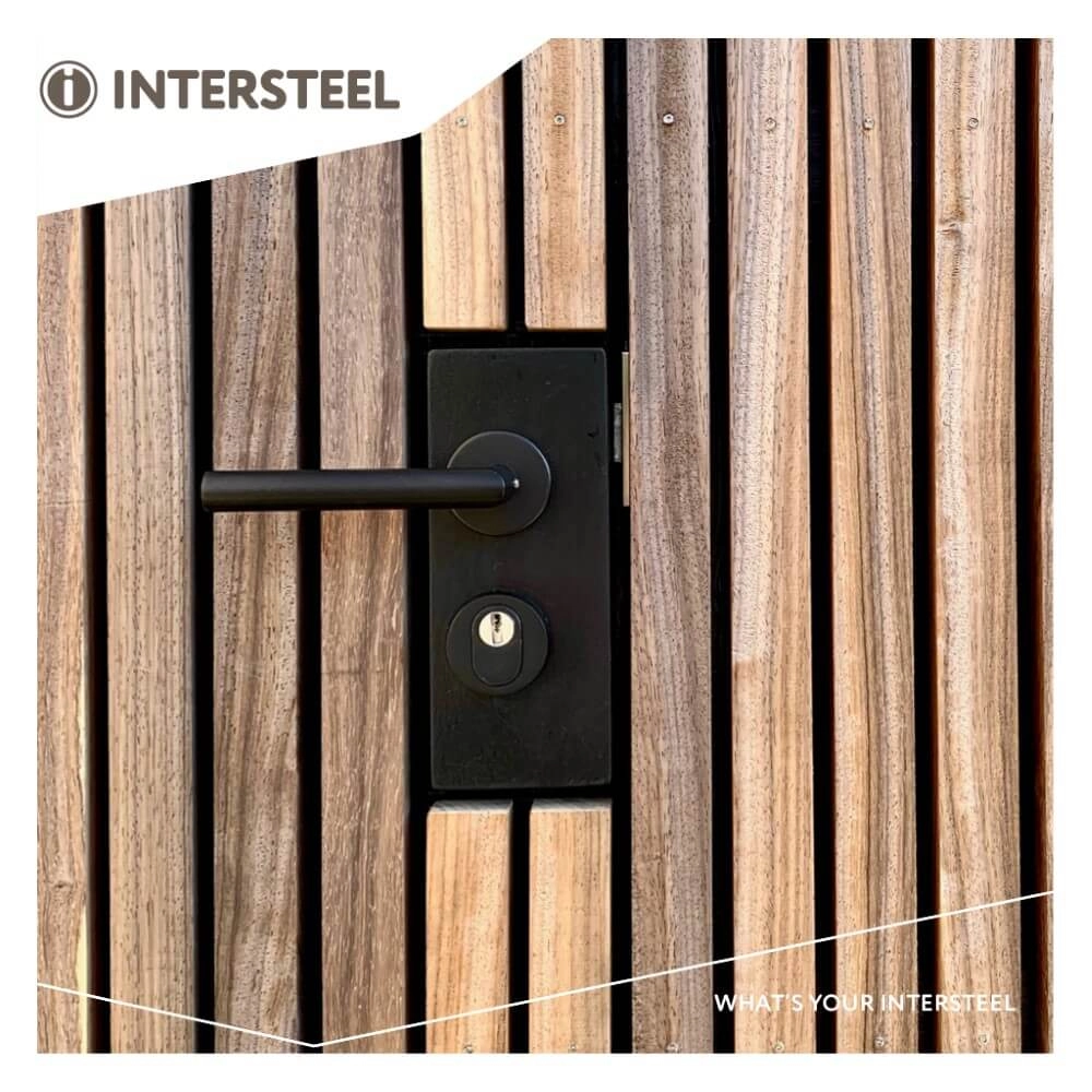 Rear door fitting set round Backura Black core pull protection Intersteel 8714186540046