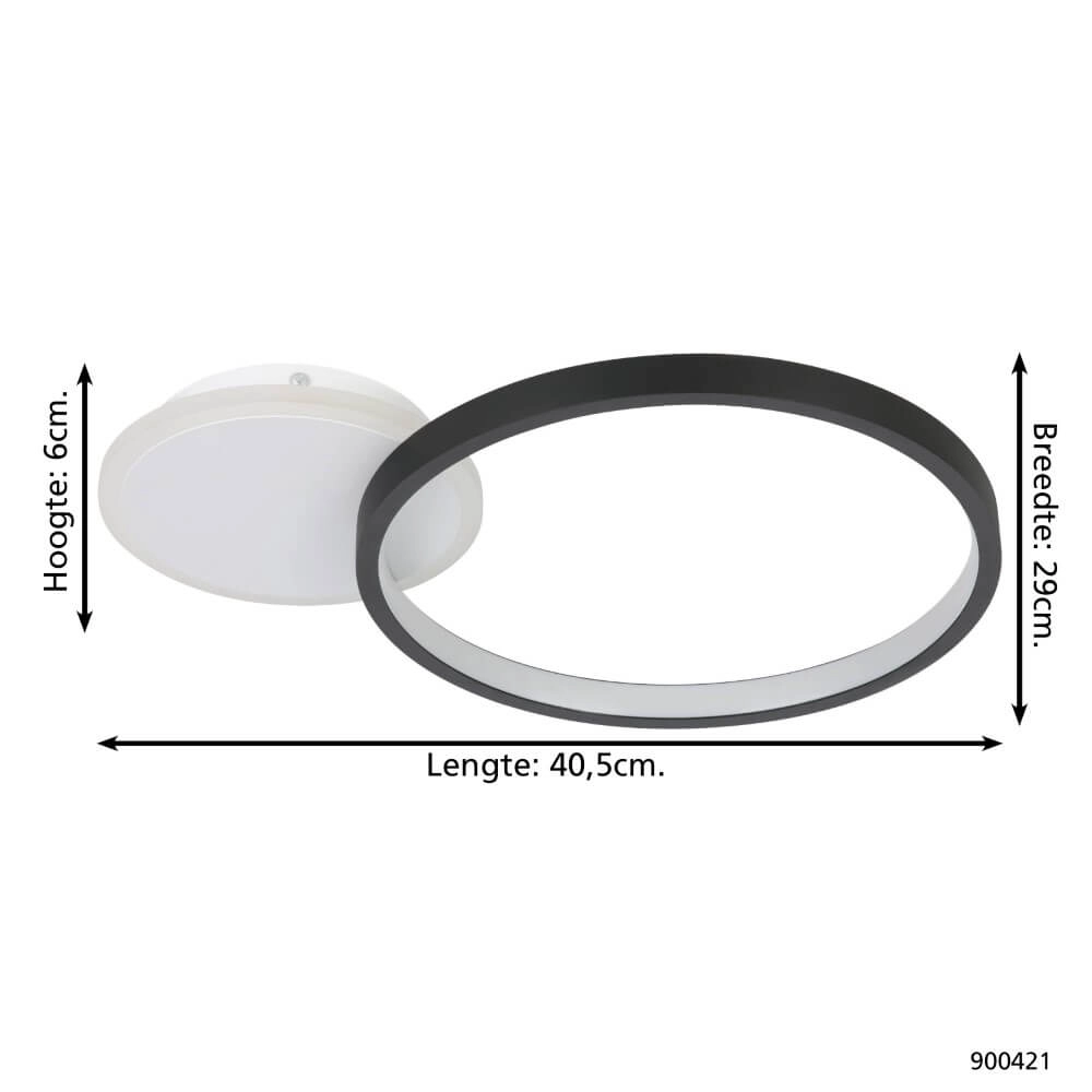 Adjustable LED ceiling lamp Gafares round - black Eglo 9008606241002